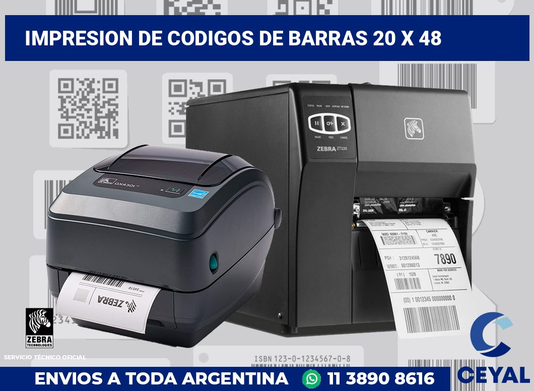 impresion de codigos de barras 20 x 48