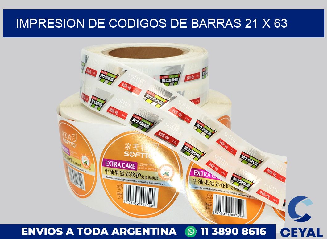 impresion de codigos de barras 21 x 63