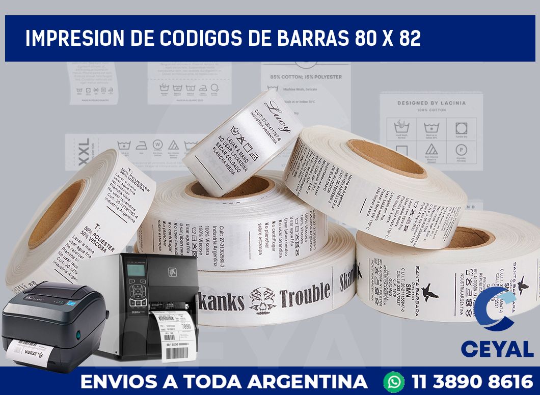 impresion de codigos de barras 80 x 82