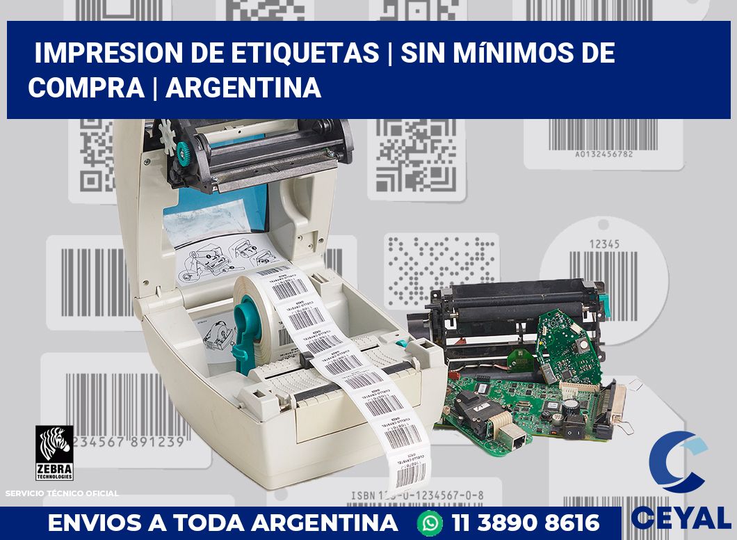 impresion de etiquetas | Sin mínimos de compra | Argentina