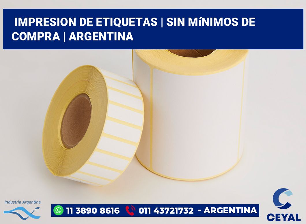 impresion de etiquetas | Sin mínimos de compra | Argentina