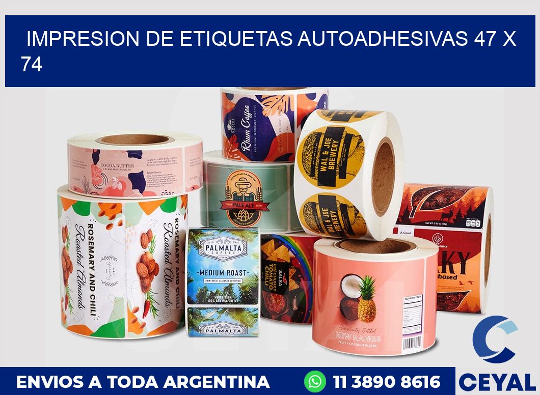 impresion de etiquetas autoadhesivas 47 x 74