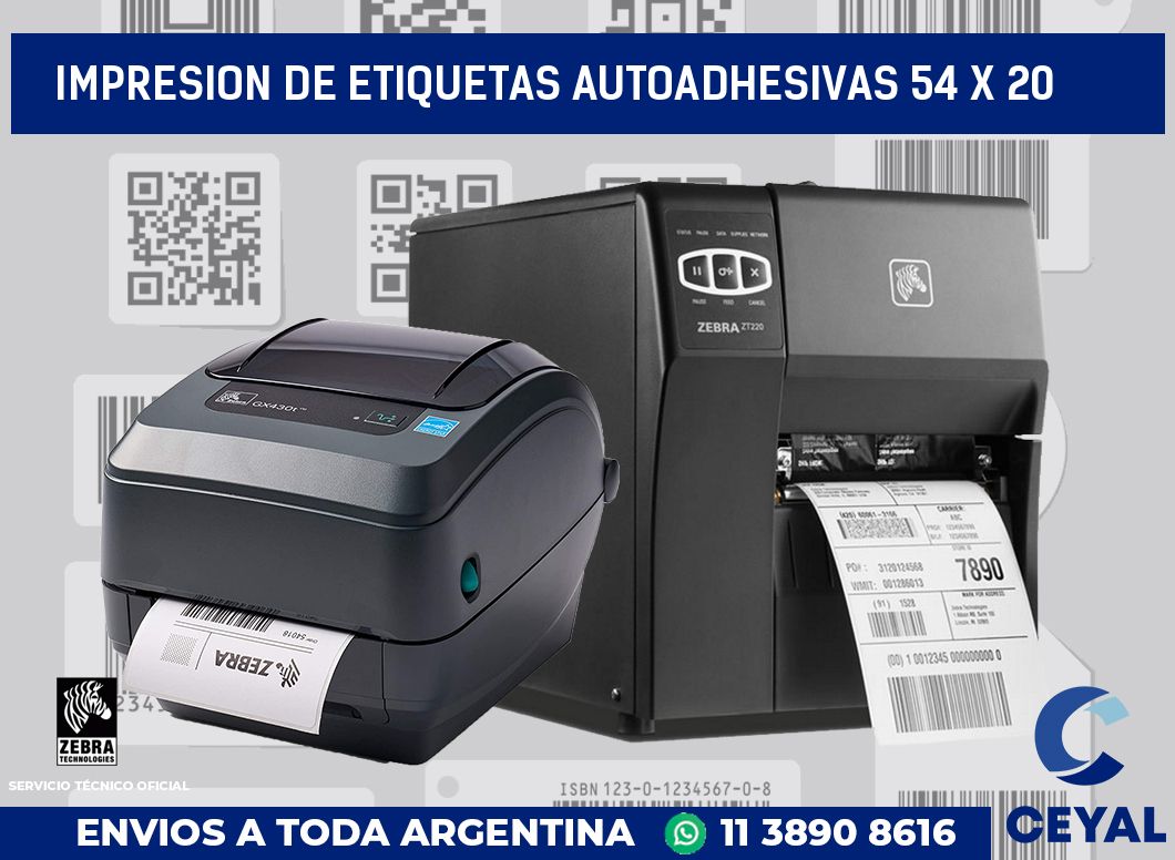 impresion de etiquetas autoadhesivas 54 x 20