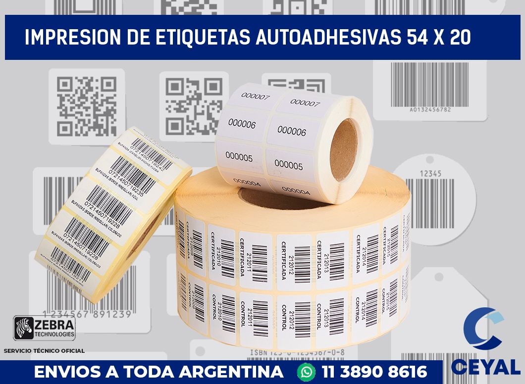 impresion de etiquetas autoadhesivas 54 x 20