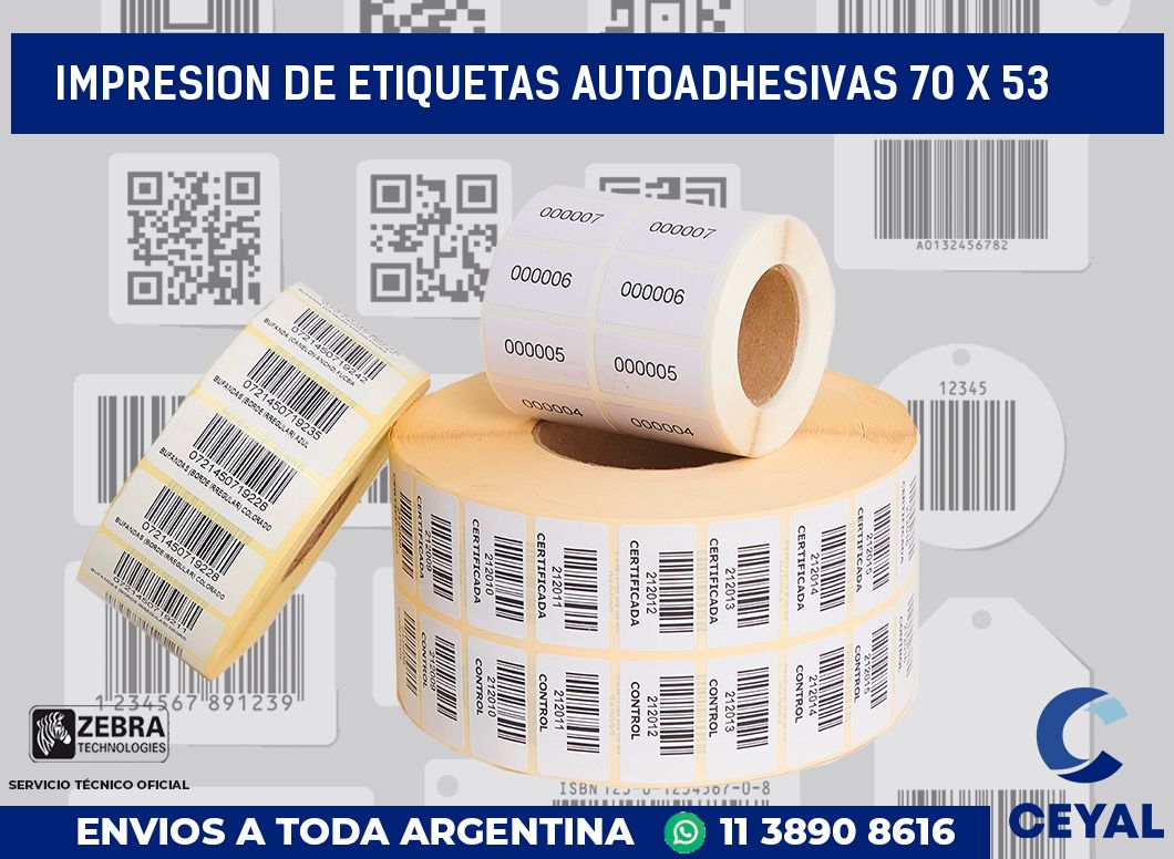 impresion de etiquetas autoadhesivas 70 x 53