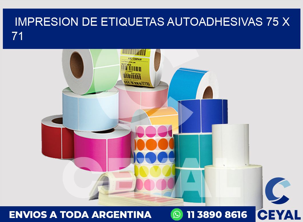 impresion de etiquetas autoadhesivas 75 x 71