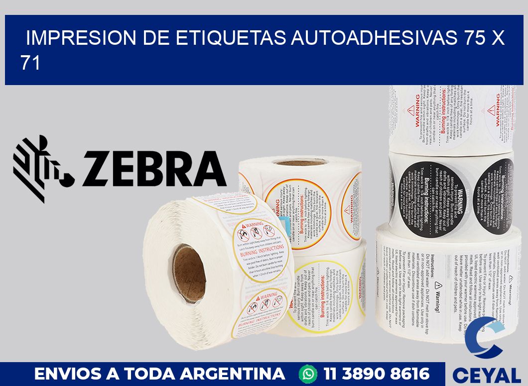 impresion de etiquetas autoadhesivas 75 x 71