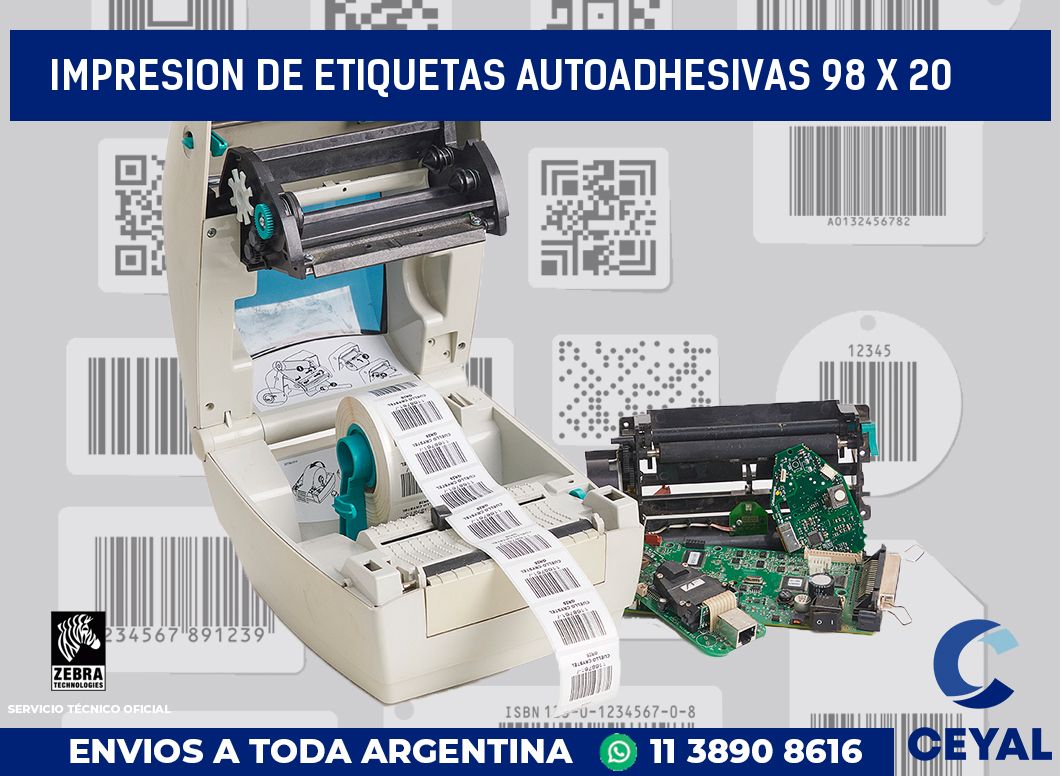 impresion de etiquetas autoadhesivas 98 x 20