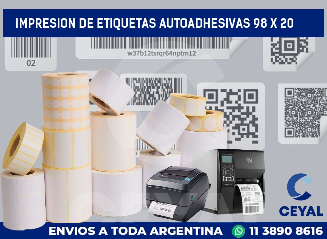 impresion de etiquetas autoadhesivas 98 x 20