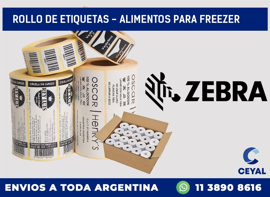 rollo de etiquetas – alimentos para freezer