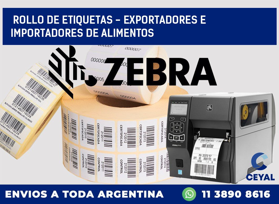 rollo de etiquetas - exportadores e importadores de alimentos