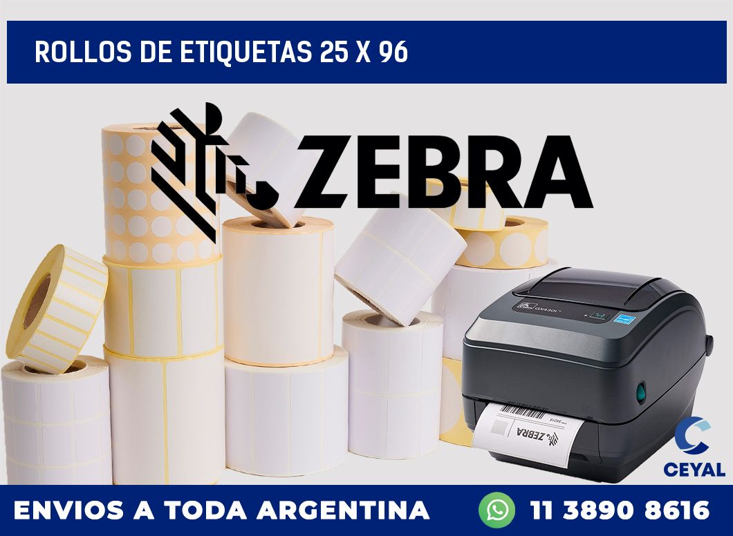 rollos de etiquetas 25 x 96