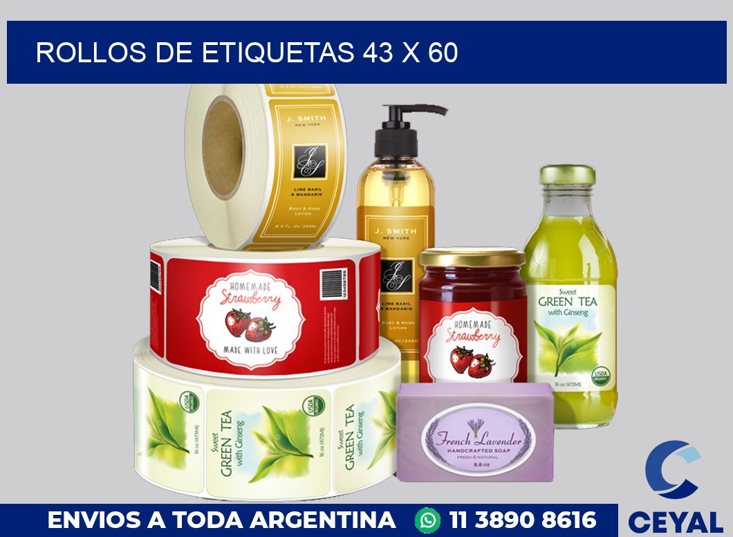 rollos de etiquetas 43 x 60