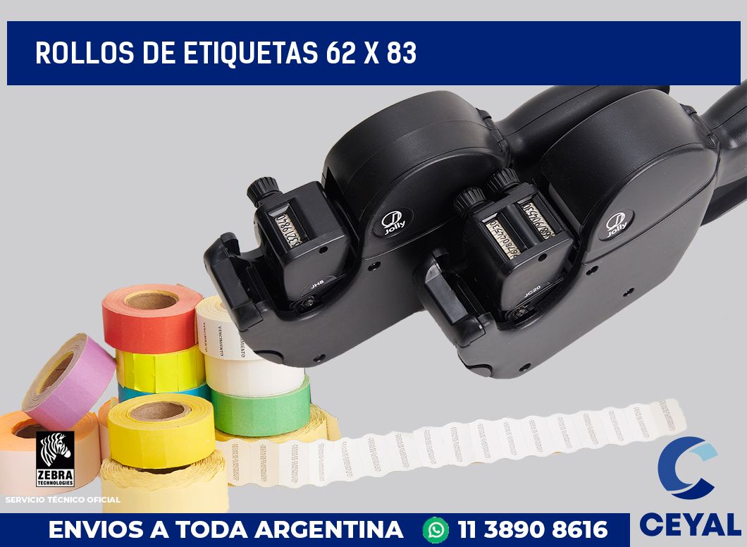 rollos de etiquetas 62 x 83