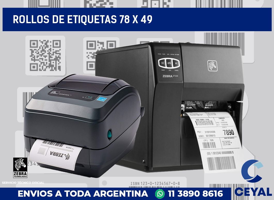 rollos de etiquetas 78 x 49