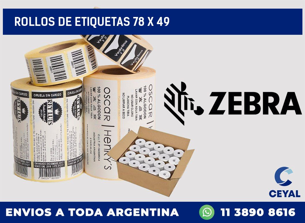 rollos de etiquetas 78 x 49