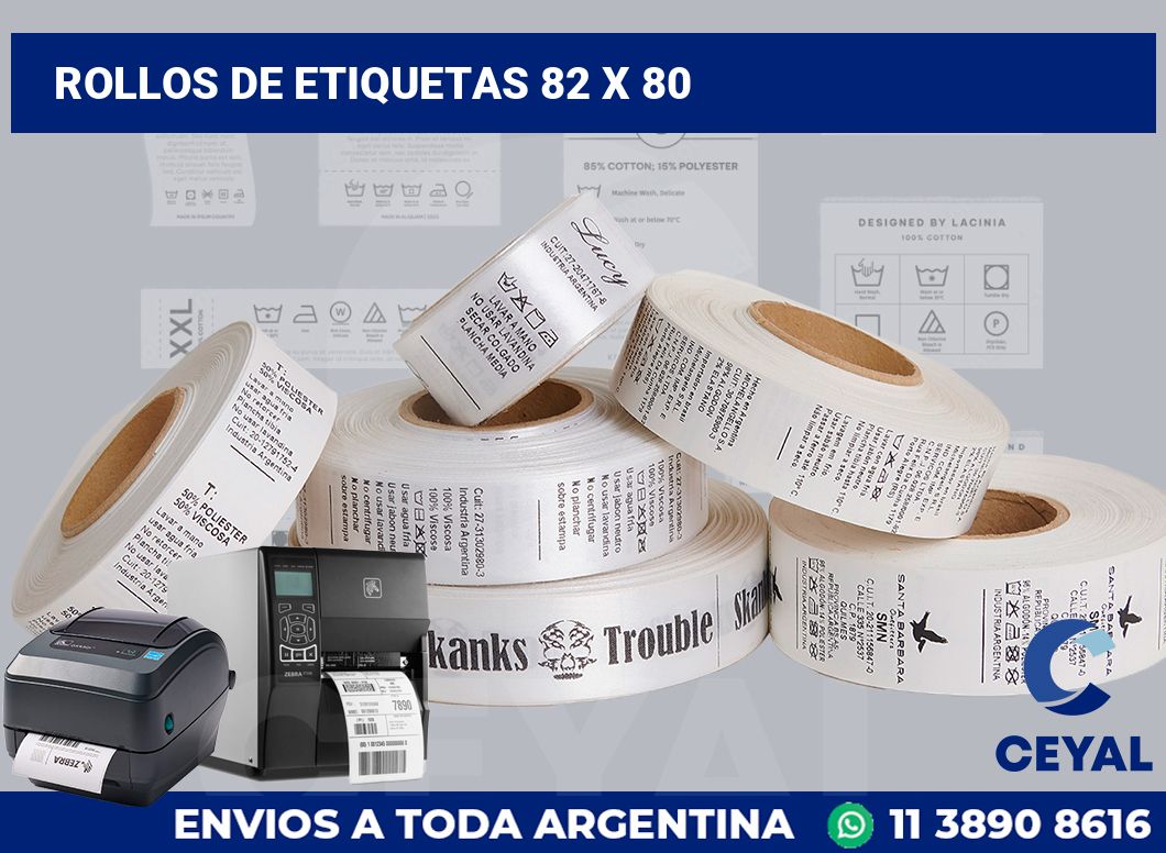 rollos de etiquetas 82 x 80