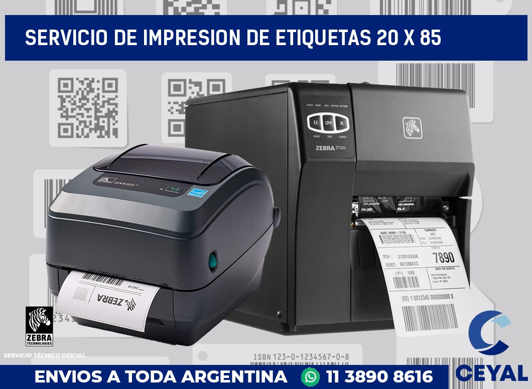 servicio de impresion de etiquetas 20 x 85