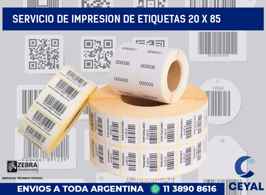 servicio de impresion de etiquetas 20 x 85