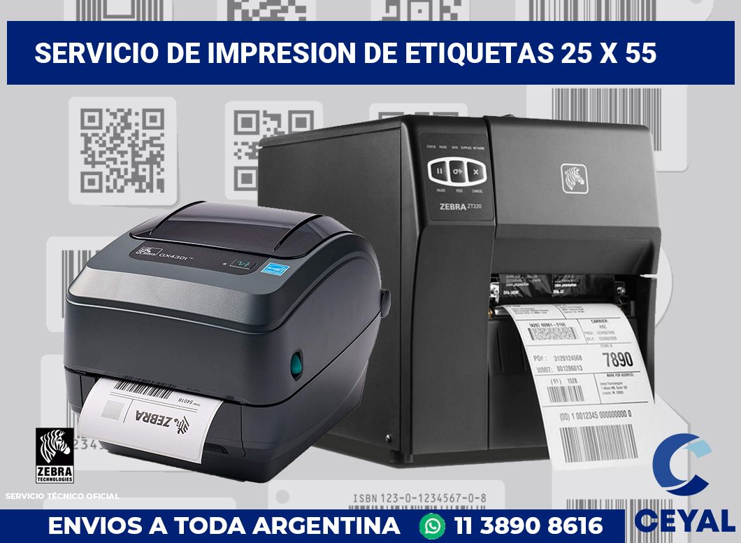 servicio de impresion de etiquetas 25 x 55
