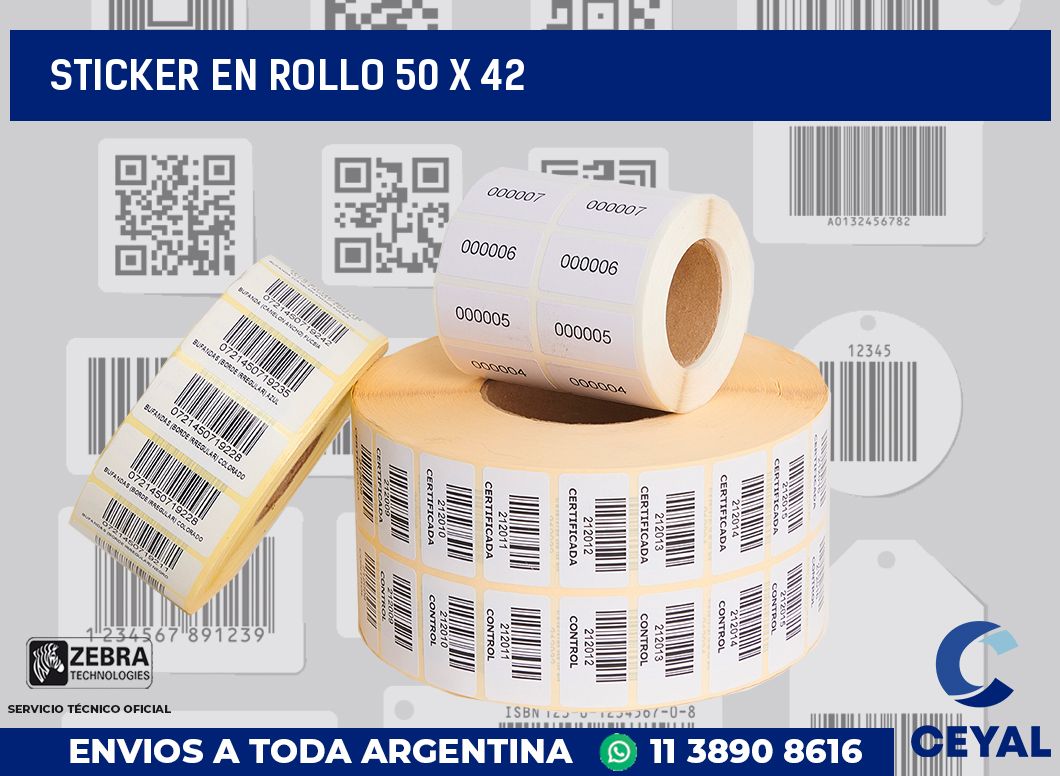 sticker en rollo 50 x 42