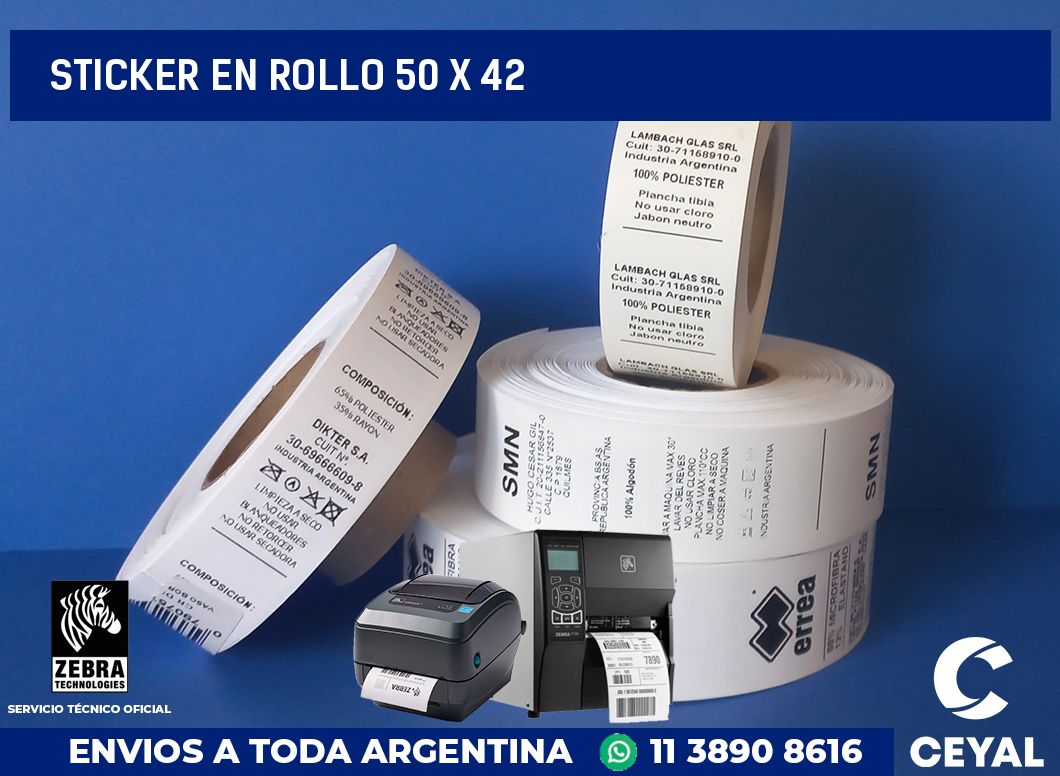 sticker en rollo 50 x 42