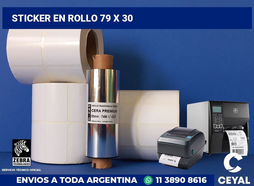 sticker en rollo 79 x 30