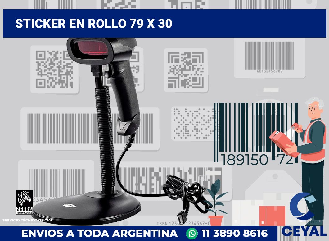 sticker en rollo 79 x 30