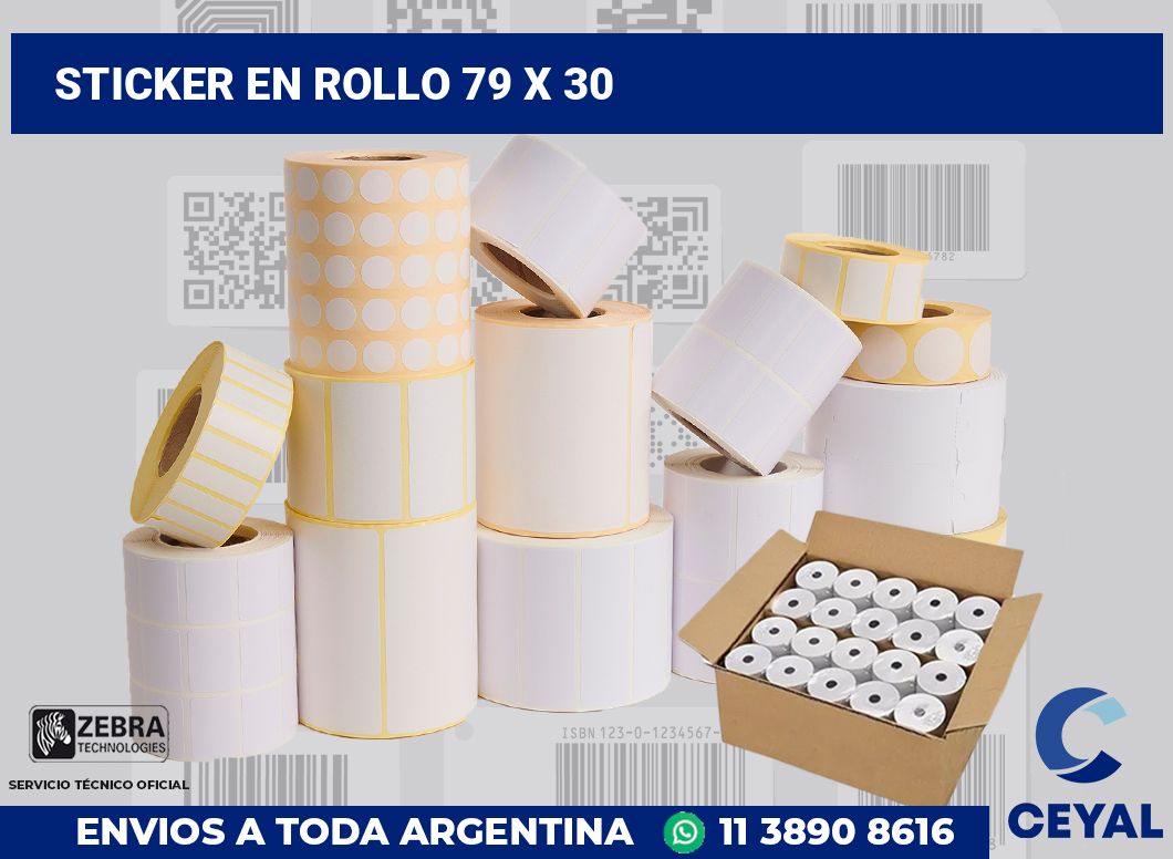 sticker en rollo 79 x 30