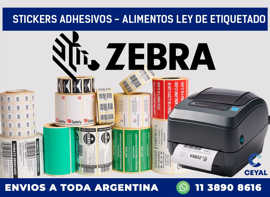 stickers adhesivos – alimentos ley de etiquetado