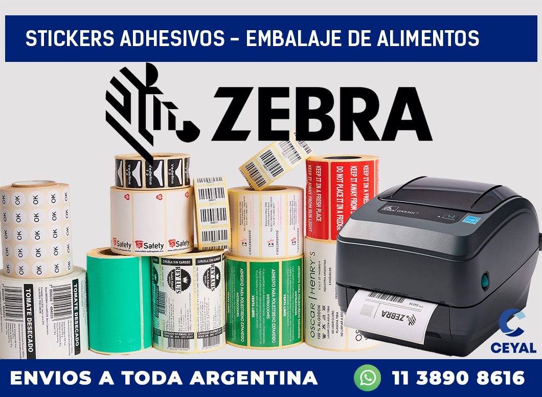 stickers adhesivos – embalaje de alimentos