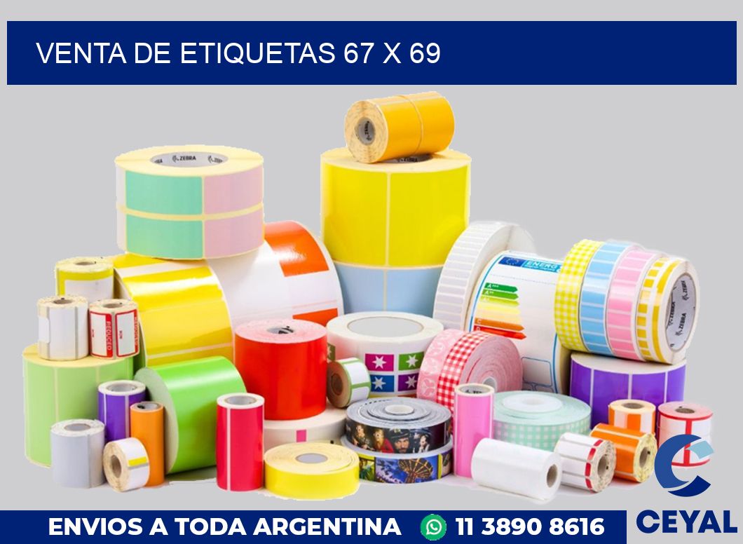 venta de etiquetas 67 x 69