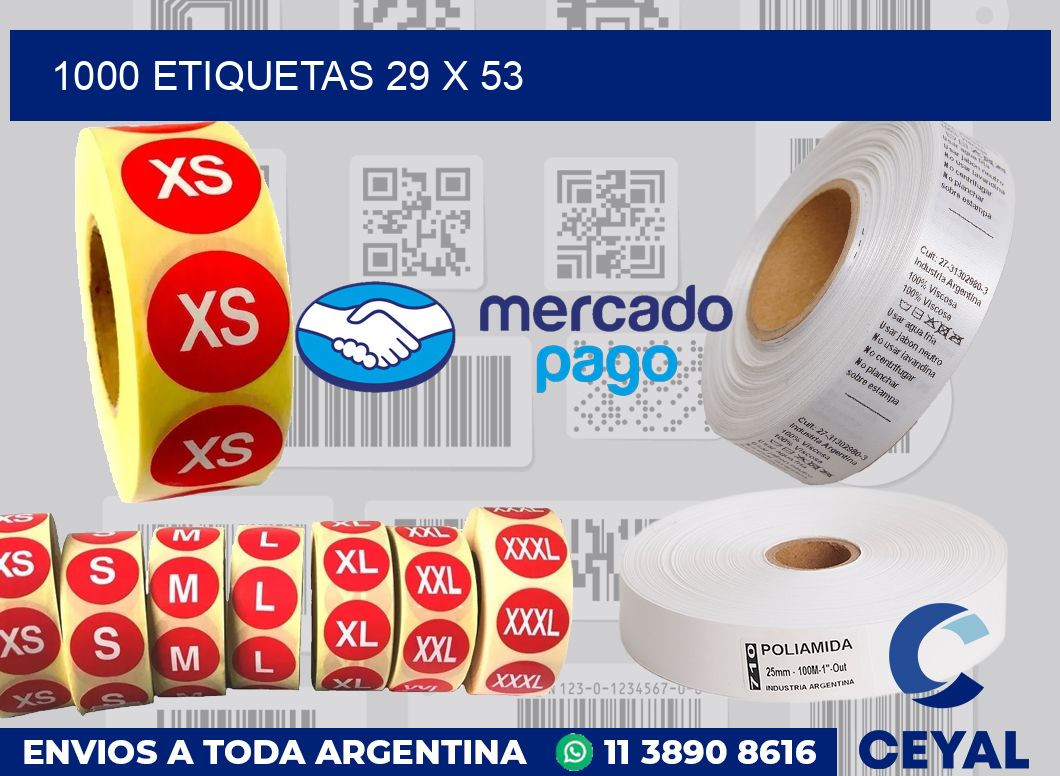 1000 etiquetas 29 x 53
