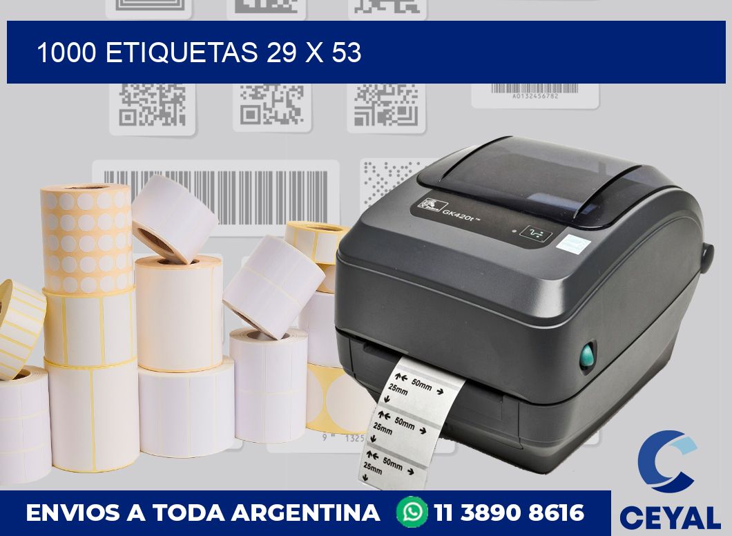 1000 etiquetas 29 x 53