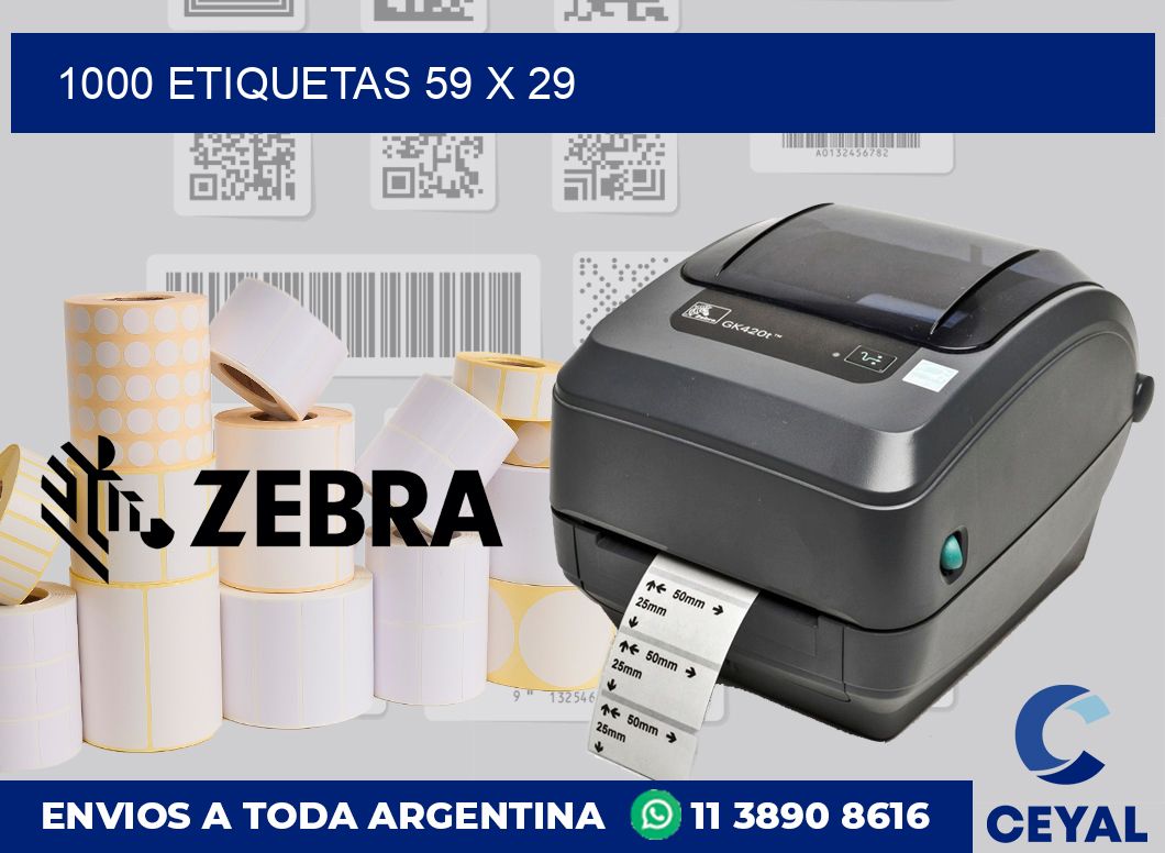 1000 etiquetas 59 x 29