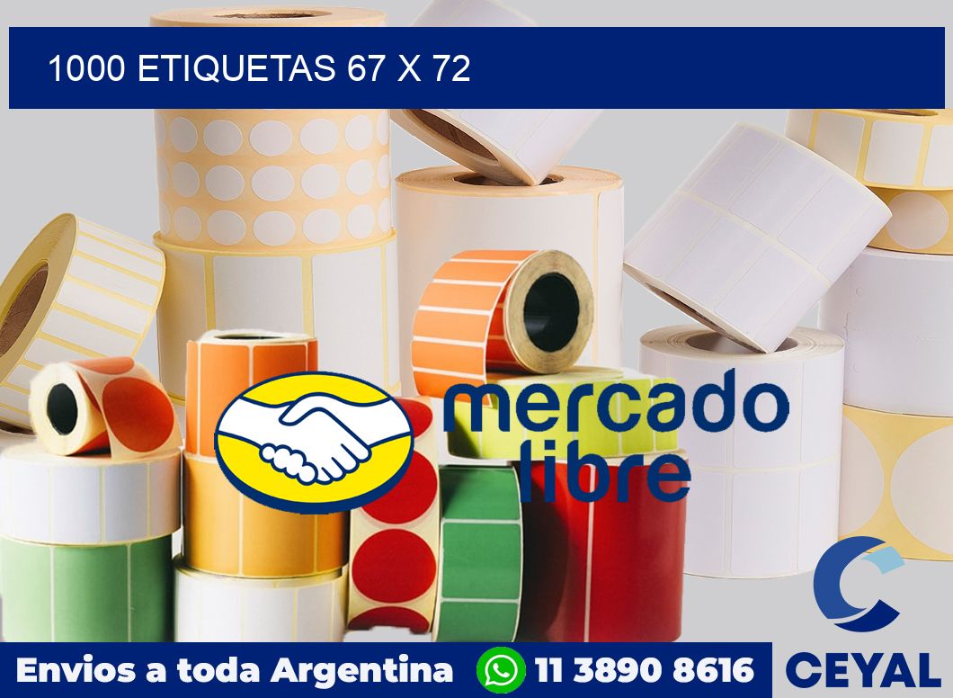 1000 etiquetas 67 x 72