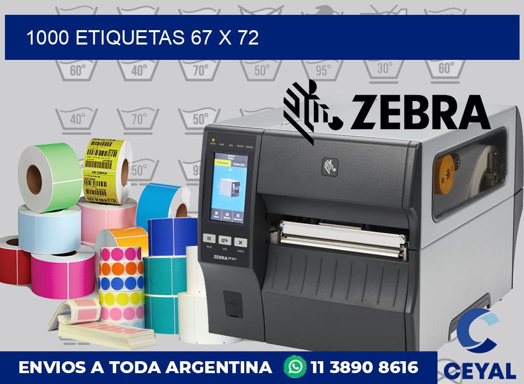 1000 etiquetas 67 x 72