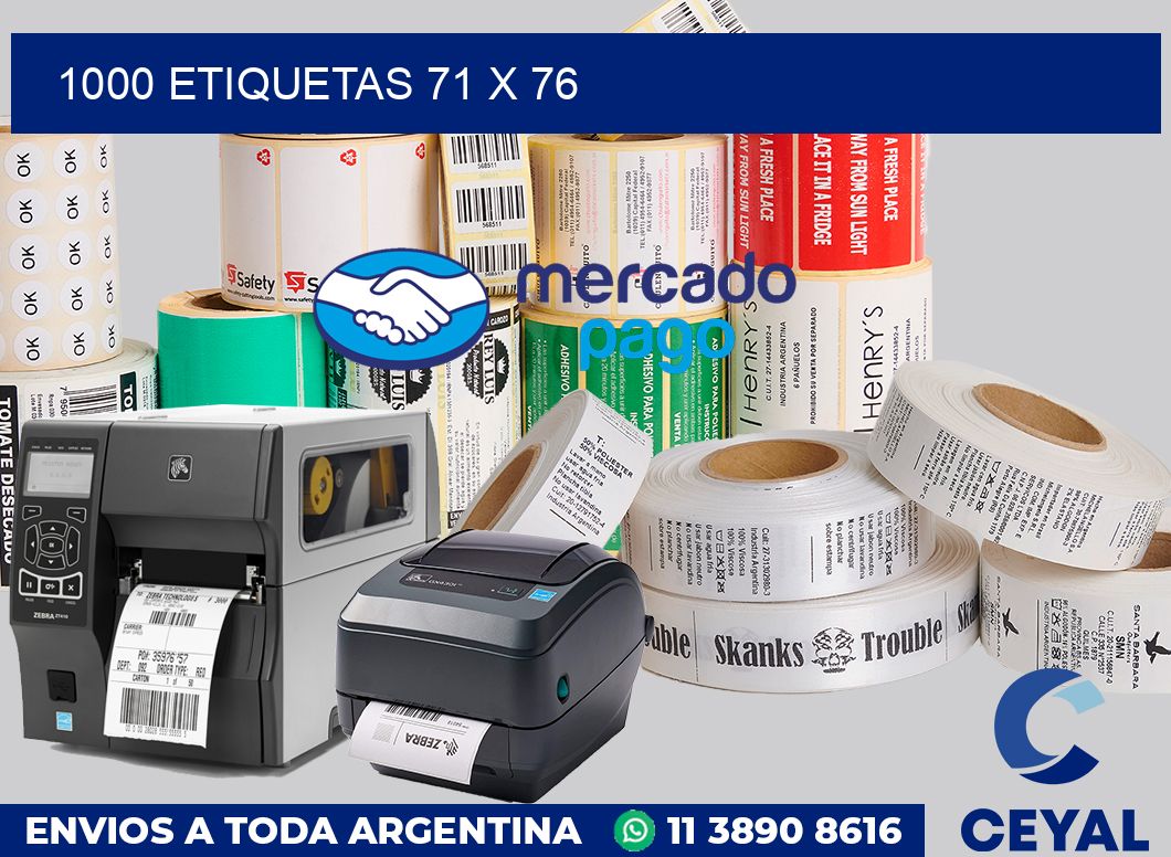 1000 etiquetas 71 x 76