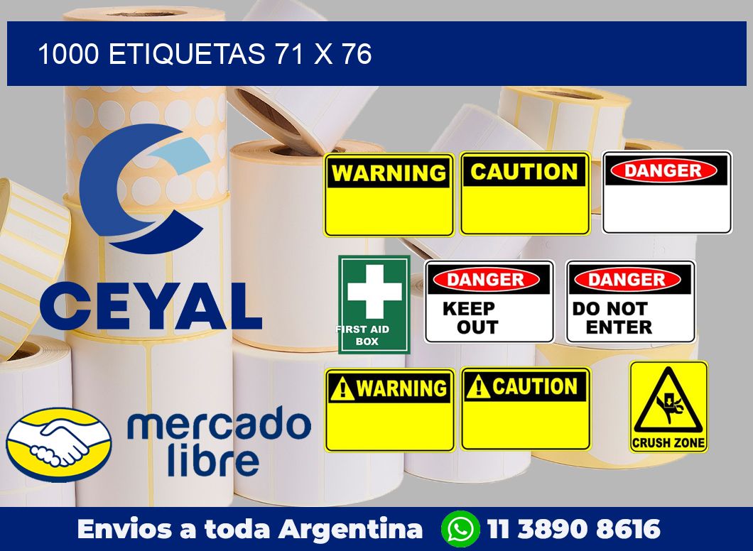 1000 etiquetas 71 x 76