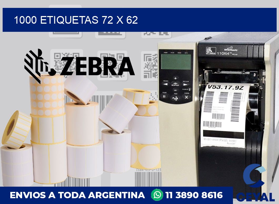 1000 etiquetas 72 x 62
