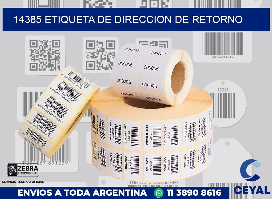 14385 Etiqueta de direccion de retorno