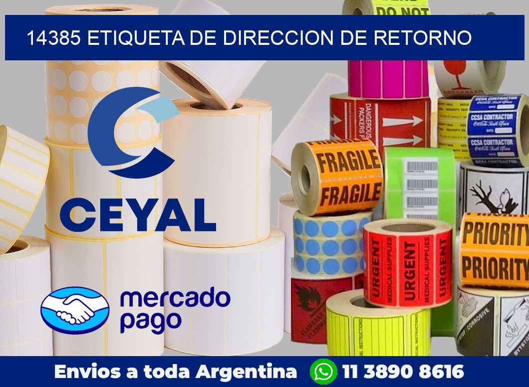 14385 Etiqueta de direccion de retorno