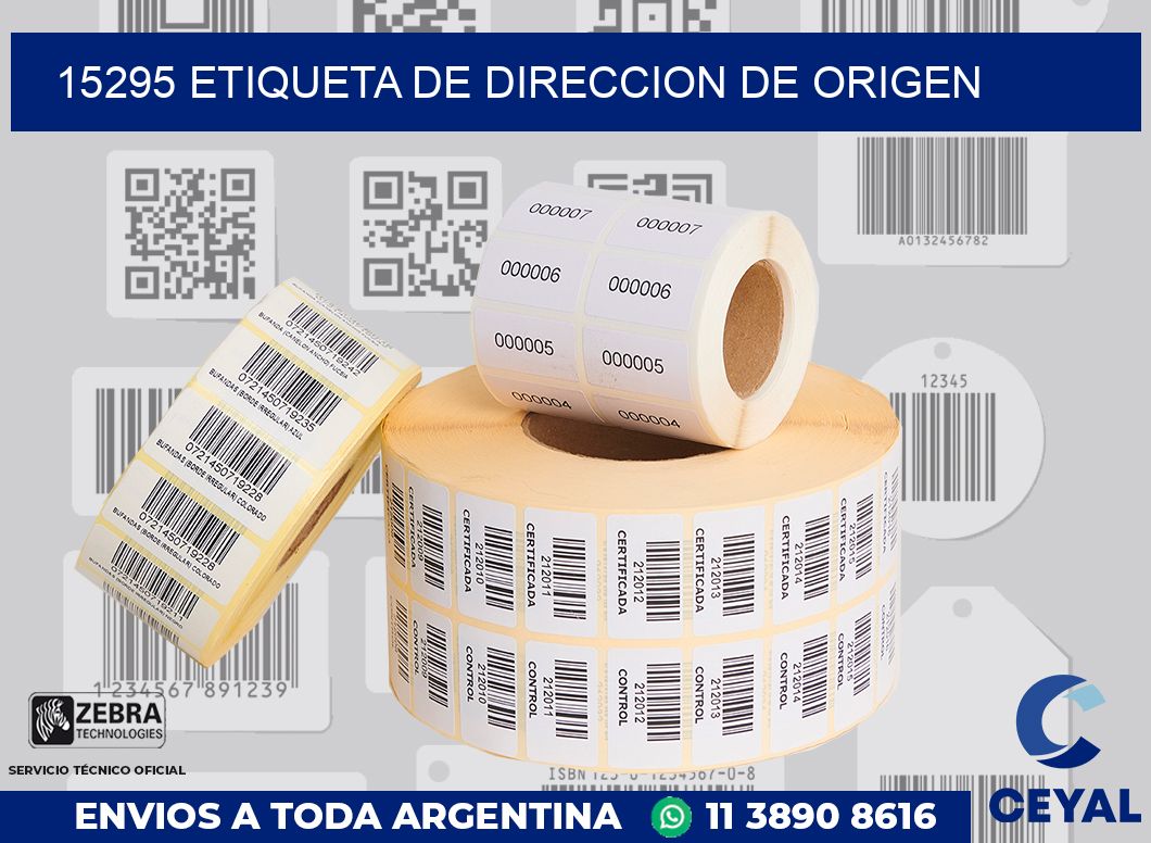 15295 Etiqueta de direccion de origen