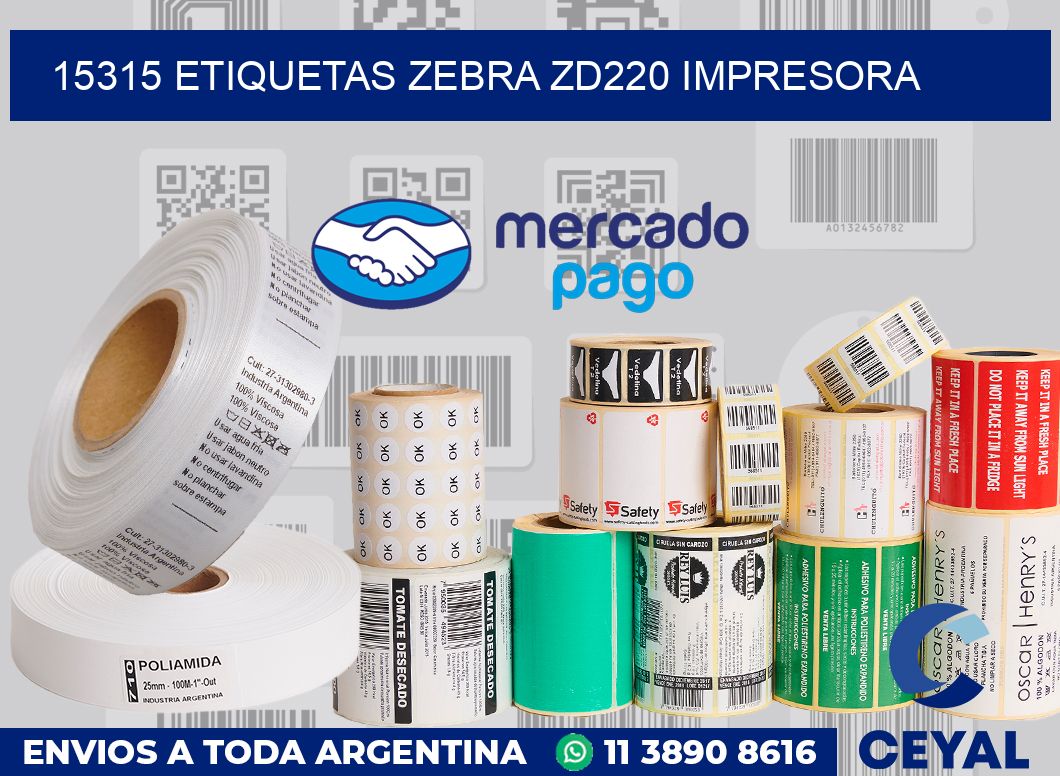15315 etiquetas Zebra zd220 impresora