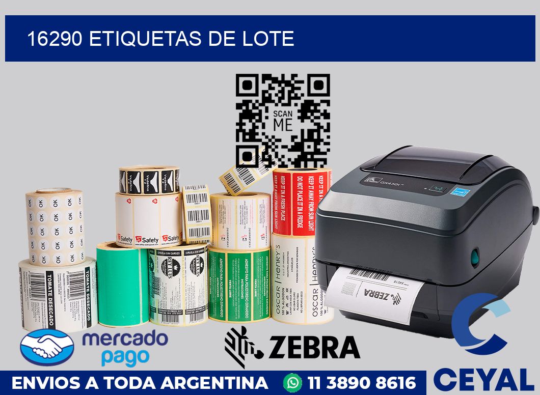 16290 Etiquetas de lote