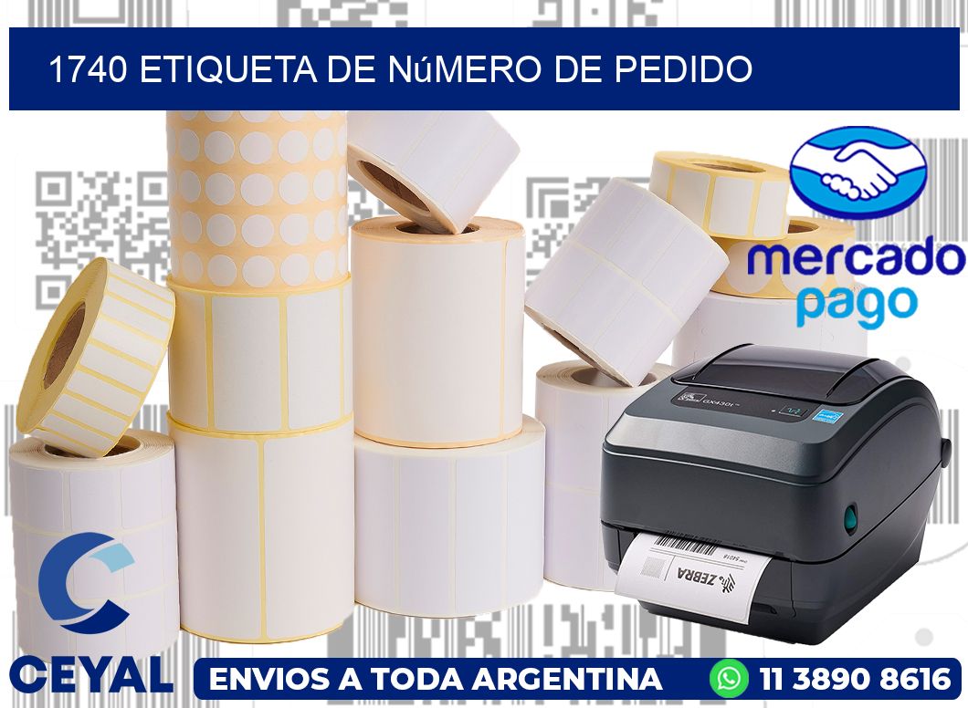 1740 Etiqueta de número de pedido