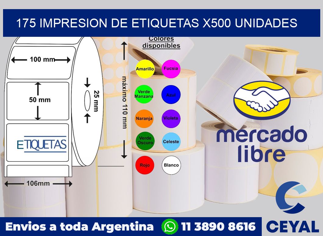175 Impresion de etiquetas x500 unidades