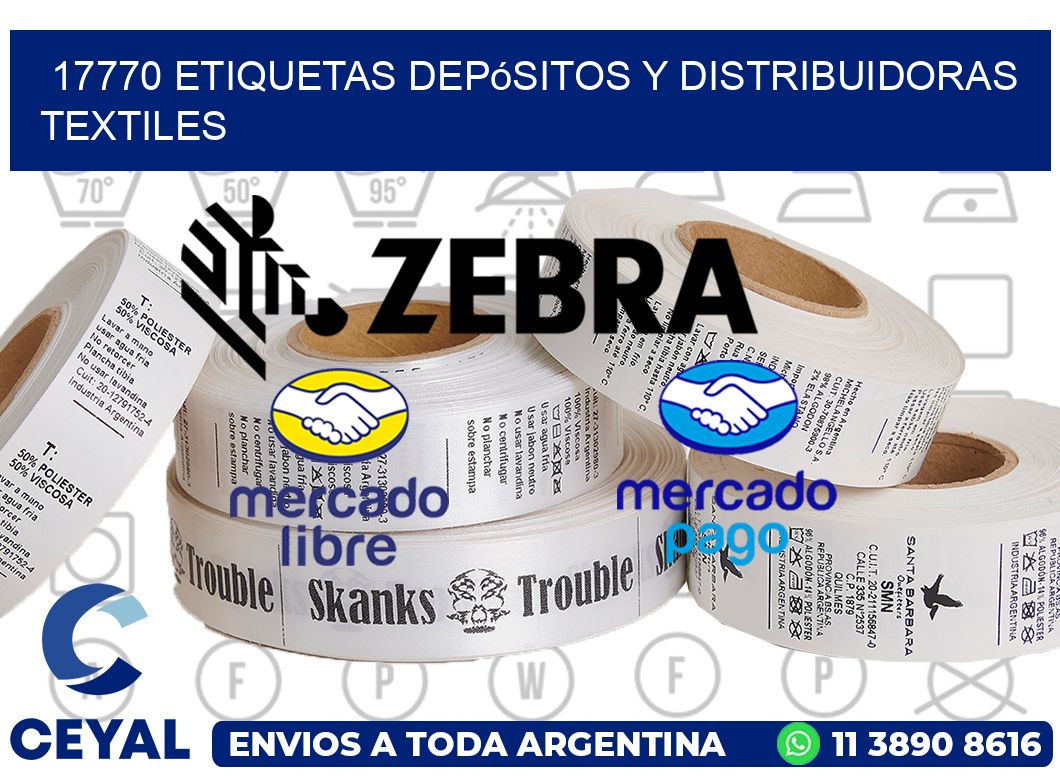 17770 Etiquetas depósitos y distribuidoras textiles