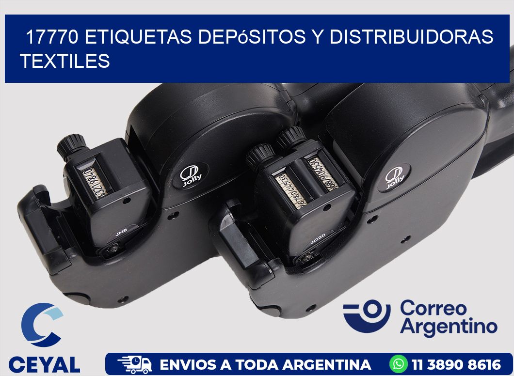 17770 Etiquetas depósitos y distribuidoras textiles
