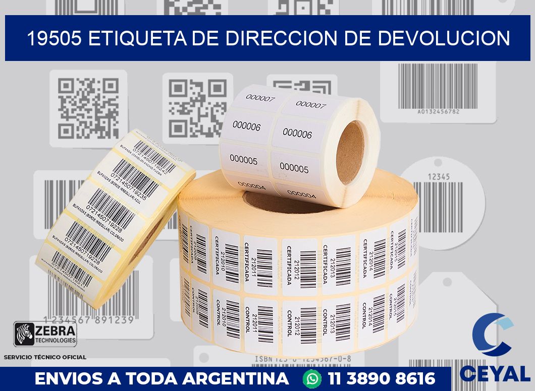 19505 Etiqueta de direccion de devolucion